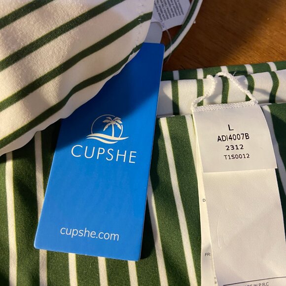 **CUPSHE** 2 Piece Bikini Back Braided Straps with Reversible Bottom Large NWT - Picture 10 of 10